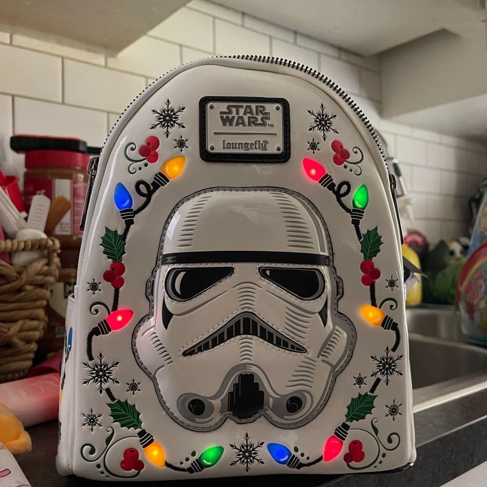 Loungefly White Stormtrooper Holiday Backpack